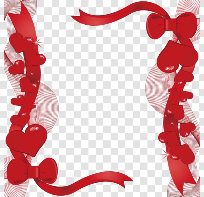 Valentines Day Heart Clip Art - Red - China Wind Frame Transparent PNG