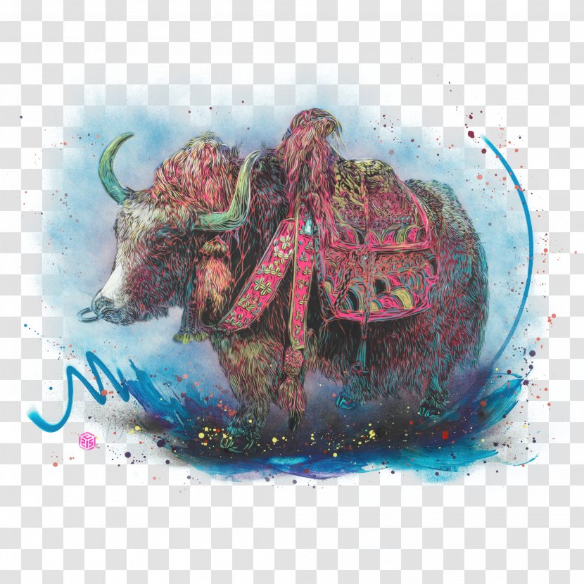 Cattle Painting Mammal - Organism Transparent PNG