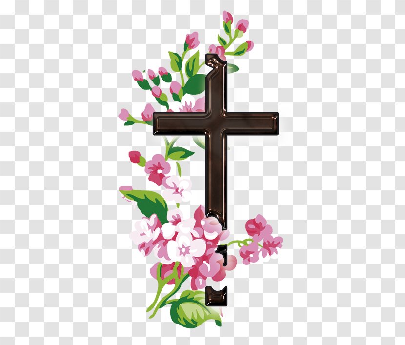 Floral Design Christian Cross Flower Clip Art - Plant Transparent PNG