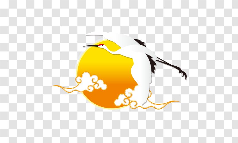 Crane Poster - Yellow - Clouds Vector Swan Transparent PNG