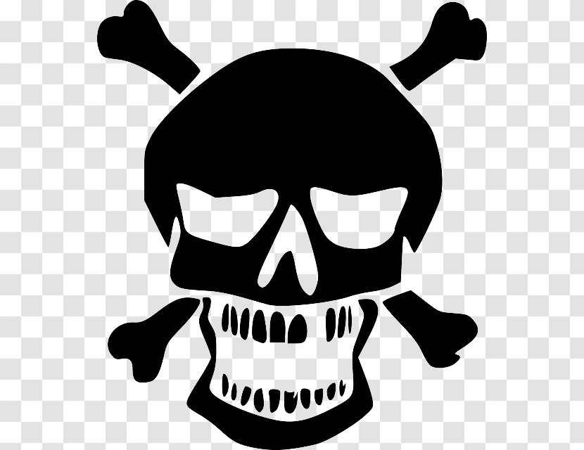 Horror Clip Art - Black And White - Skull Logo Image Transparent PNG