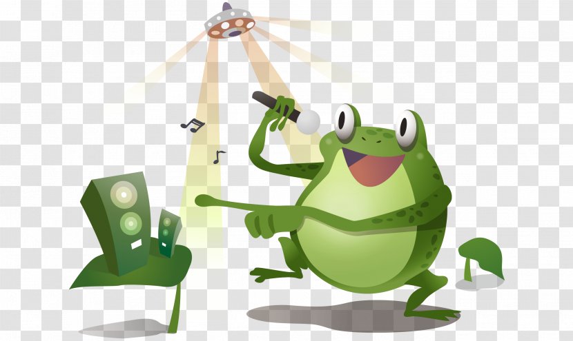 Frog Cartoon Singing - Silhouette - Vector Cute Little Frogs Transparent PNG