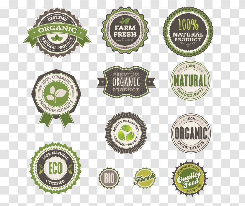 Organic Food Label Brand Logo - Bottle Cap Transparent PNG
