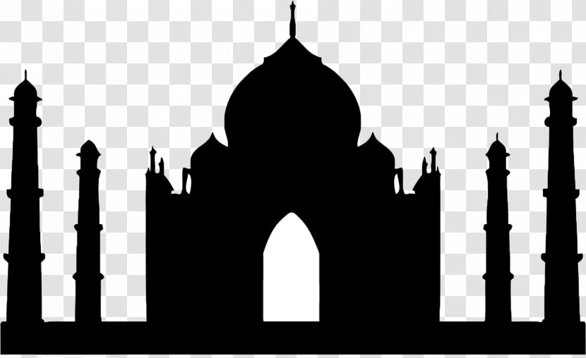 Taj Mahal Vector Graphics Badshahi Mosque Silhouette Clip Art - Monochrome Photography Transparent PNG