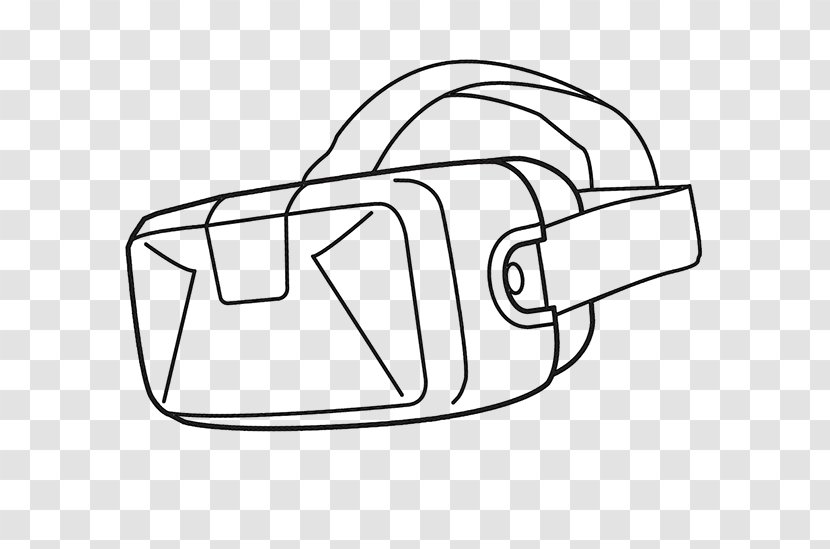 Virtual Reality Line Art Head-mounted Display Drawing - Black And White - Oculus Transparent PNG