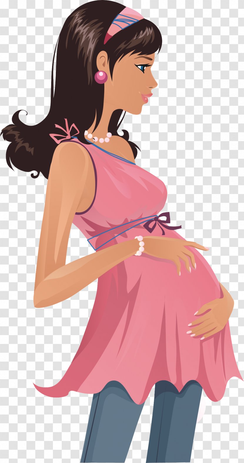 Teenage Pregnancy Woman Test - Cartoon - Pregnant Transparent PNG