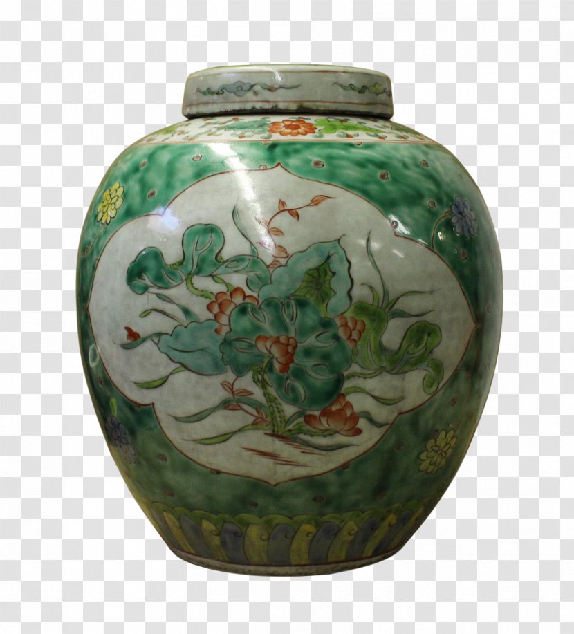 Vase Porcelain Ceramic Pottery Green Transparent PNG