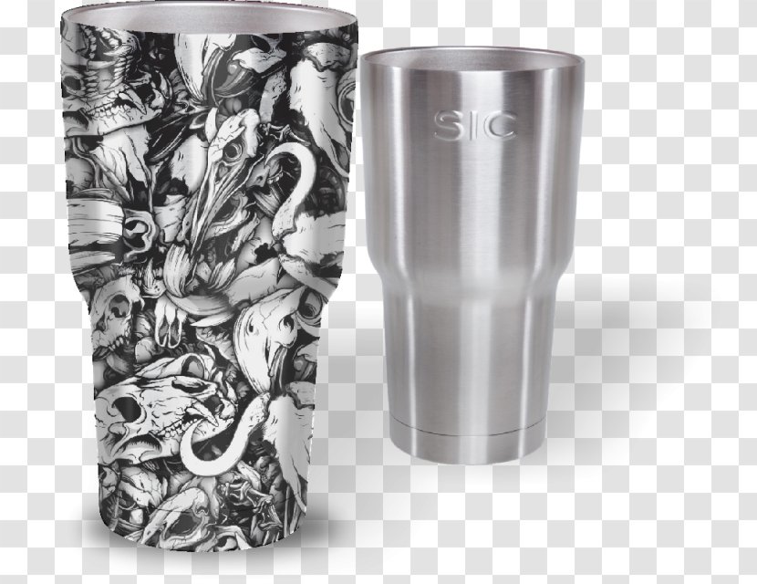 Glass Perforated Metal Brushed Pattern - Cup - Skull Transparent PNG