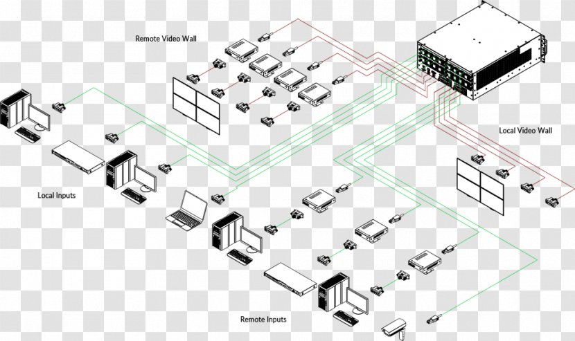 Video Wall Electronic Circuit Diagram Computer Monitors - Displayport - ABraço Transparent PNG