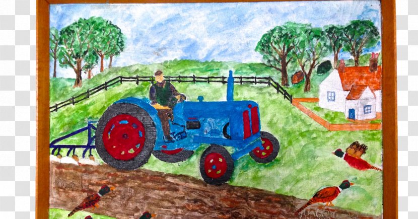 Reggie Kray Painting Work Of Art East End London - Tractor - Childlike Hand Painted Transparent PNG