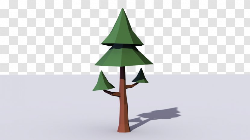 Christmas Tree Low Poly Pine Polygon Mesh Transparent PNG