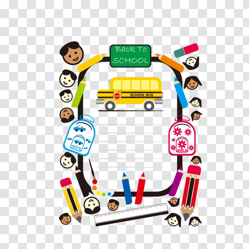 Cartoon Drawing Child Painting - Vector Creative School Bus Transparent PNG