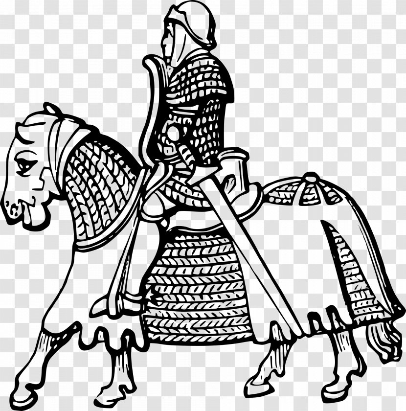Horse Knight Coloring Book Drawing Clip Art - Armour Transparent PNG