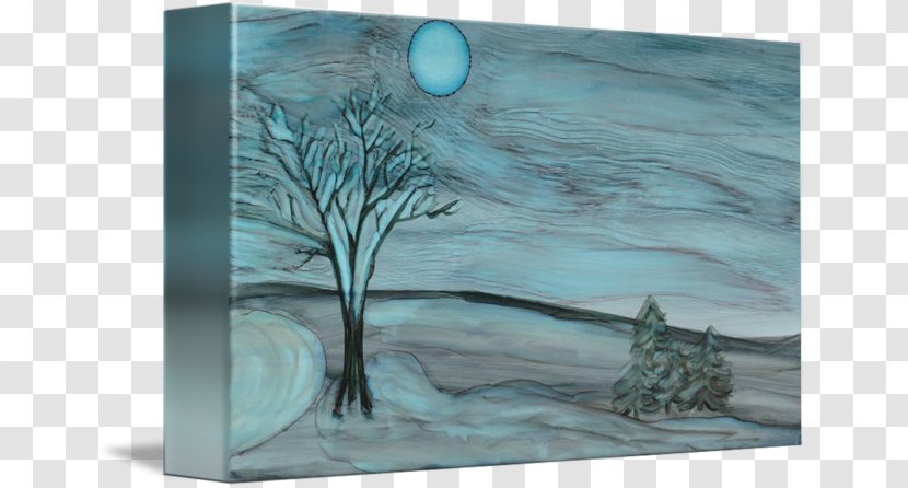 Painting Picture Frames Tree Turquoise Winter - Aqua - Night Transparent PNG
