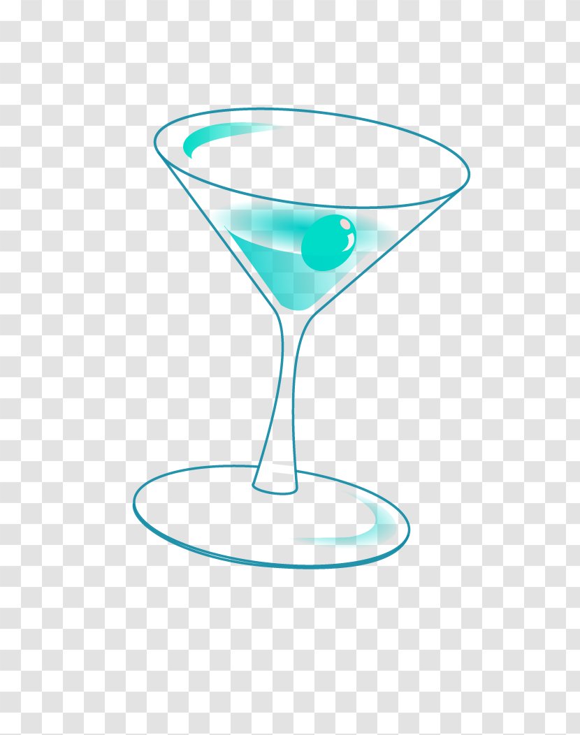 Martini Blue Lagoon Hawaii Cocktail Garnish - Glass Transparent PNG