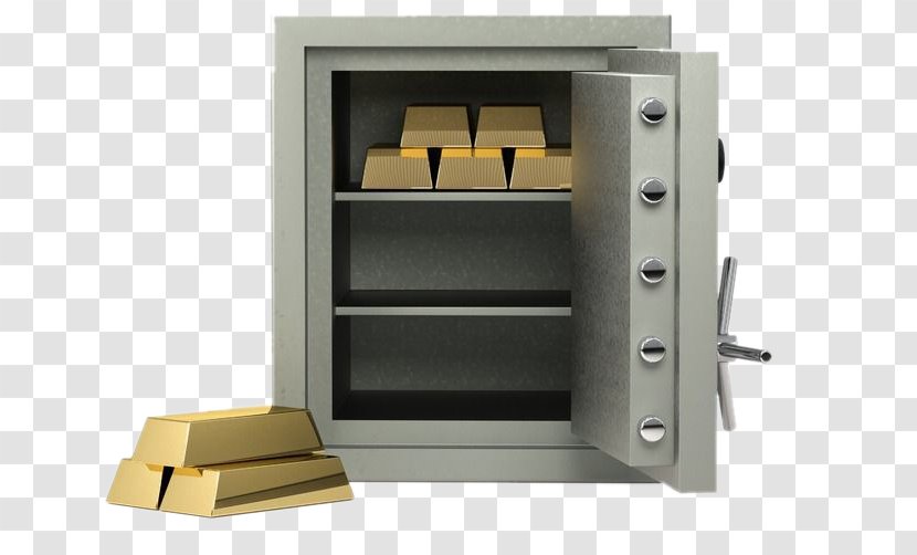 Safe Deposit Box Bank Vault Money - Mounted Gold Transparent PNG