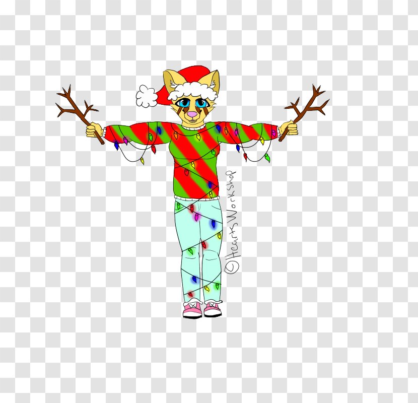 Costume Clown Tree Character Clip Art - Colored Christmas Light Effect Transparent PNG