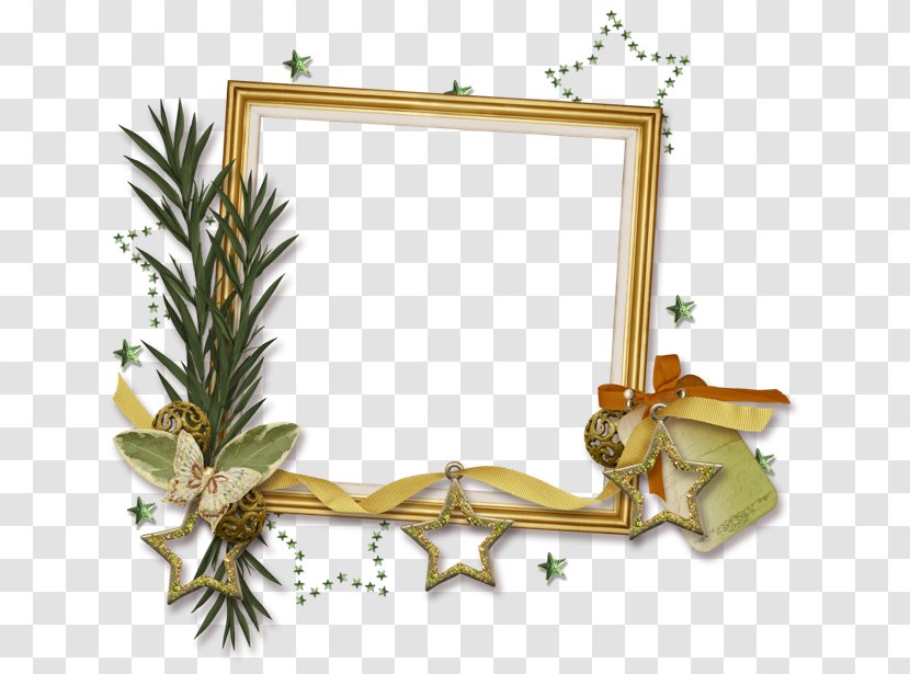 Picture Frames Decorative Arts Image Christmas Day New Year - Fir - Follaje Frame Transparent PNG
