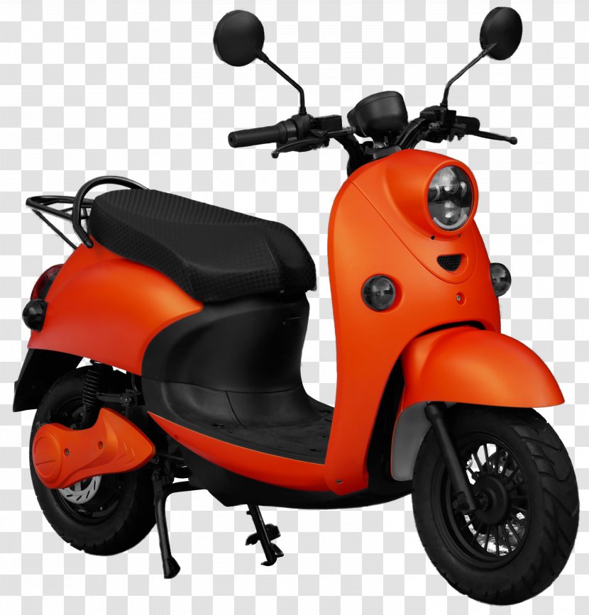 Electric Vehicle Motorized Scooter Motorcycle - Power Orange Transparent PNG