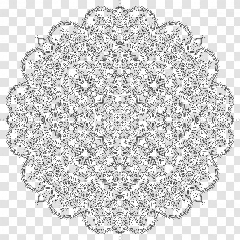 Mandala Coloring Book Doodle Tibetan Buddhism Meditation - Area - Lineart Vector Transparent PNG