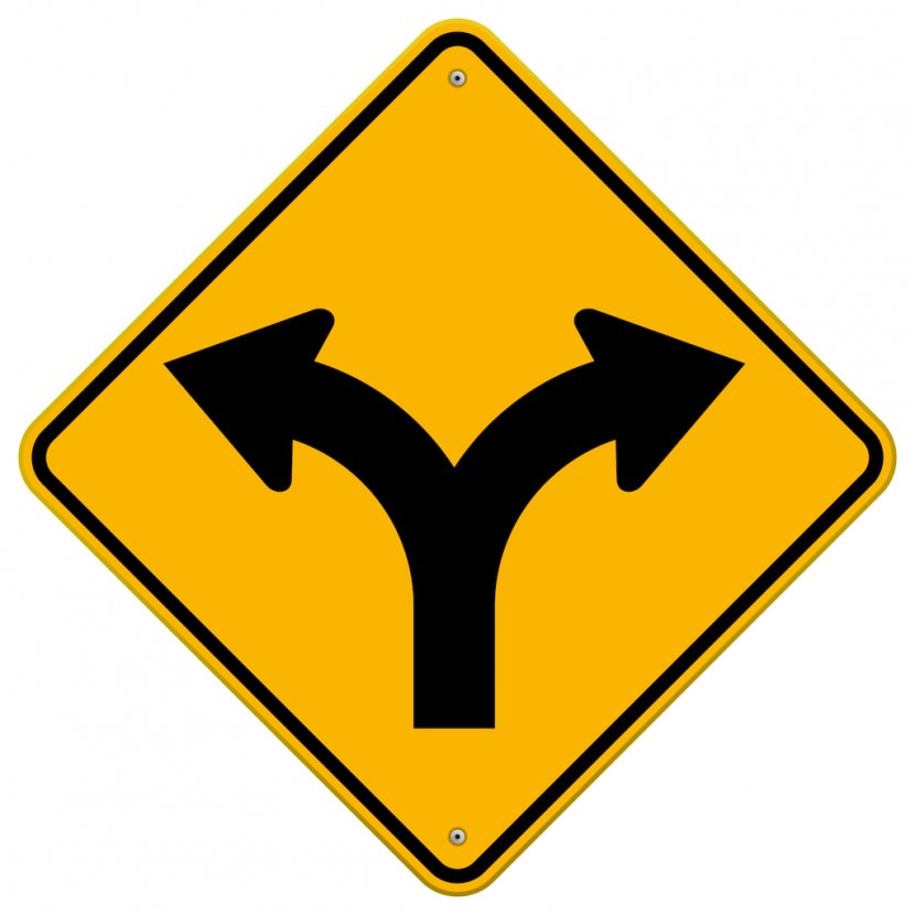 Traffic Sign Road Fork Royalty-free - Royaltyfree Transparent PNG