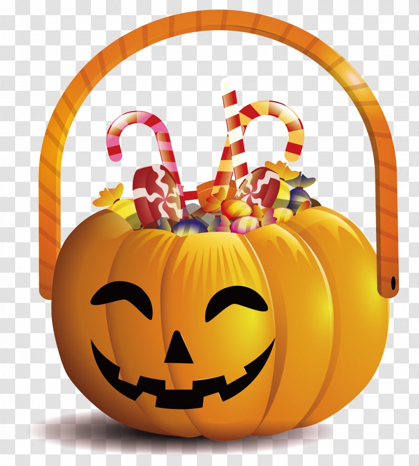 Jack-o'-lantern Candy Pumpkin - Caramel - Head Basket Transparent PNG