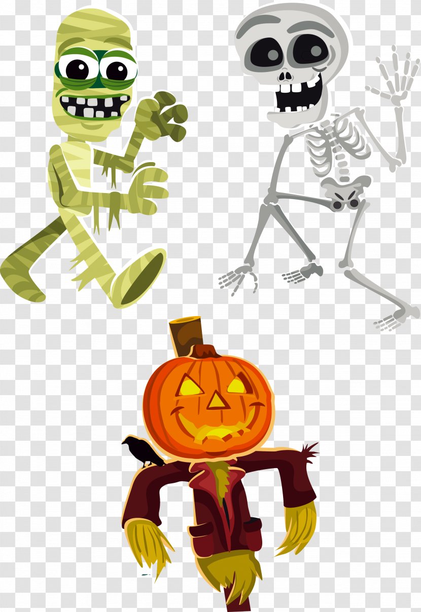 Halloween Animation Pumpkin - Jackolantern - Skeleton Mummy Transparent PNG