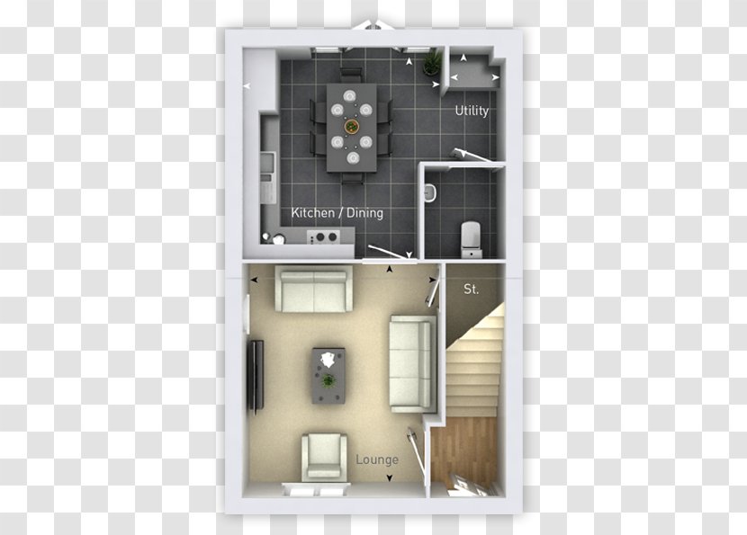 Floor Plan House Storey Open - Room Transparent PNG
