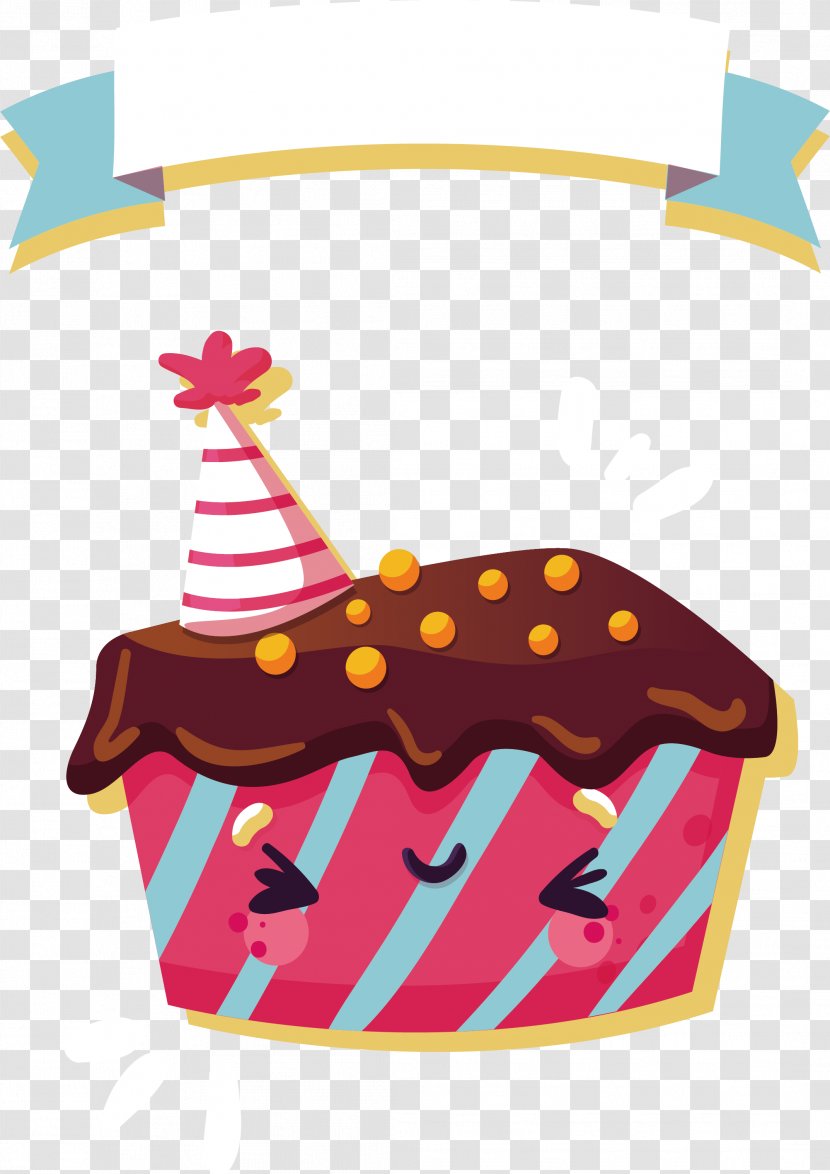 Chocolate Cake Birthday Torte Mooncake - Party Hat Transparent PNG