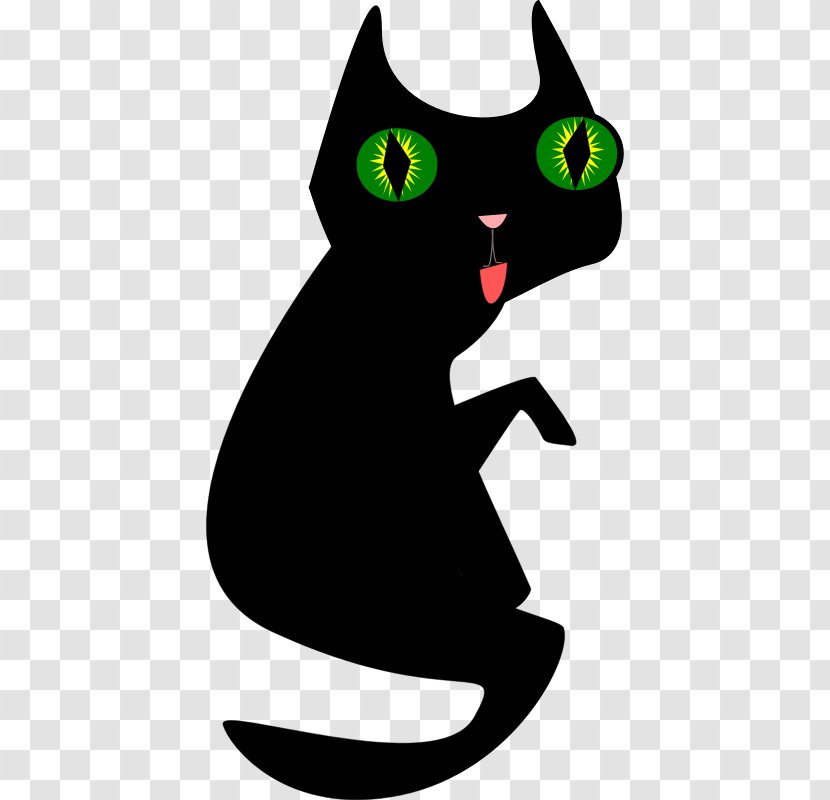 Black Cat Kitten Clip Art - Cartoon Transparent PNG