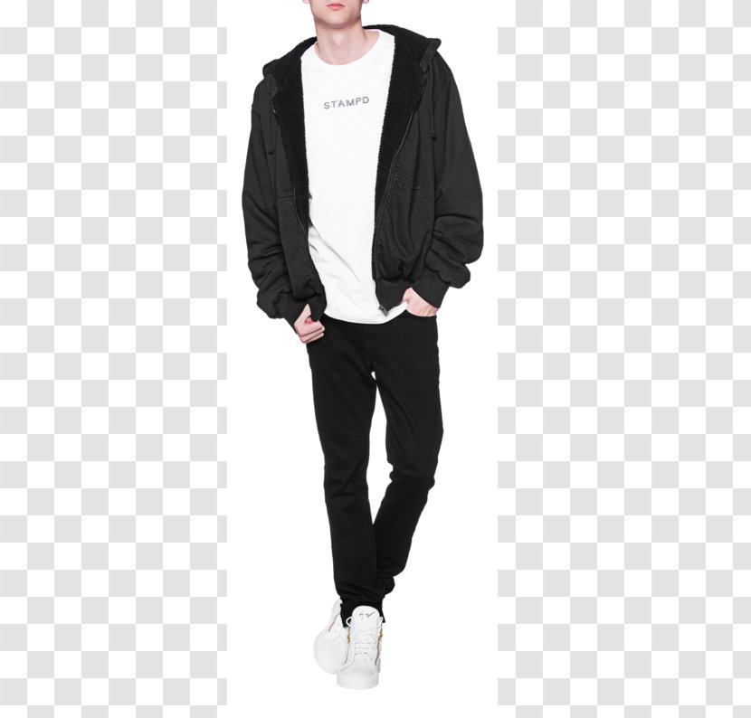 Hoodie Jeans Black M - Hood - Model Transparent PNG