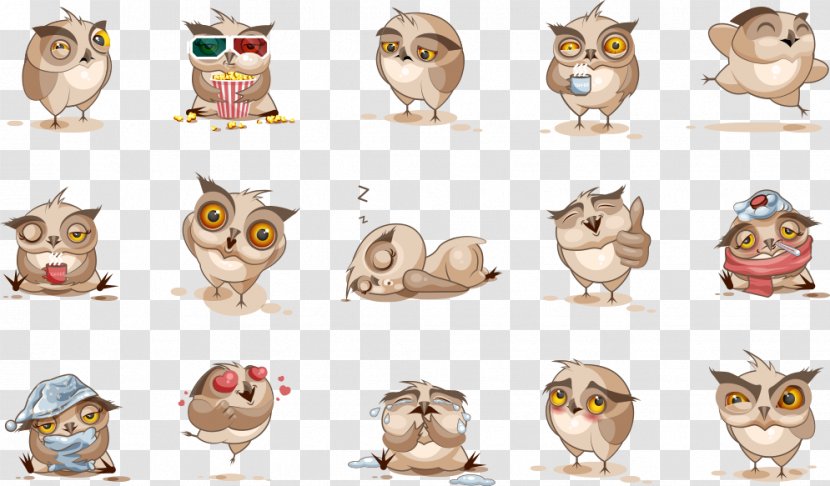 Vector Cartoon Owl - Smiley - Royalty Free Transparent PNG