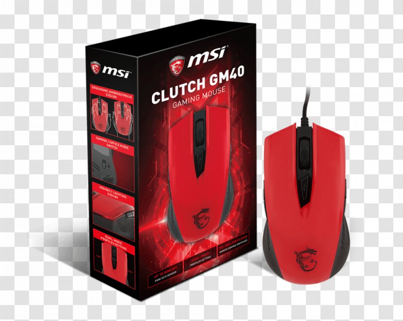 Computer Mouse Micro-Star International MSI Clutch GM40 Black Gaming GM70 GAMING Mats Transparent PNG