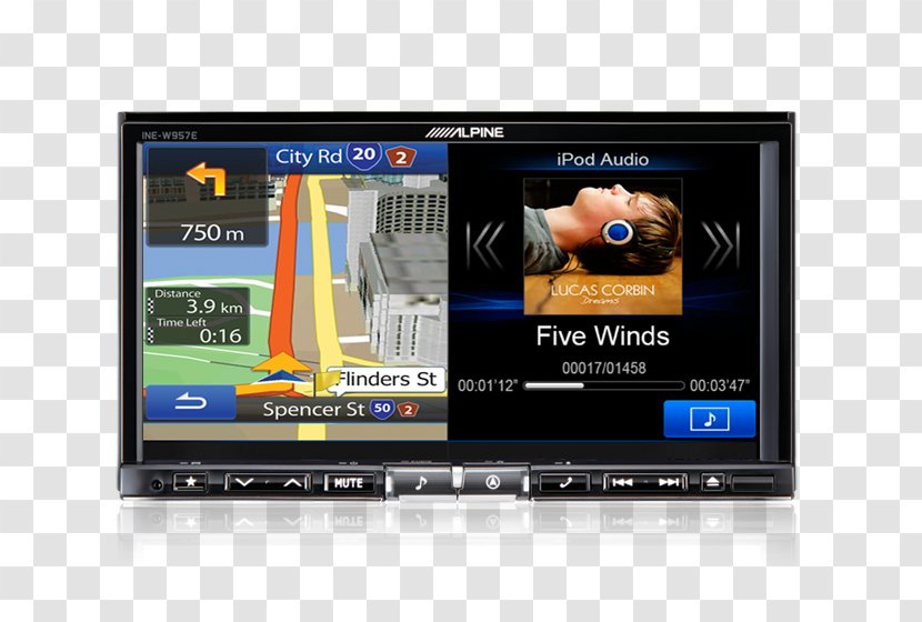 Car GPS Navigation Systems Alpine Electronics Vehicle Audio Automotive Head Unit - Computer Monitors Transparent PNG