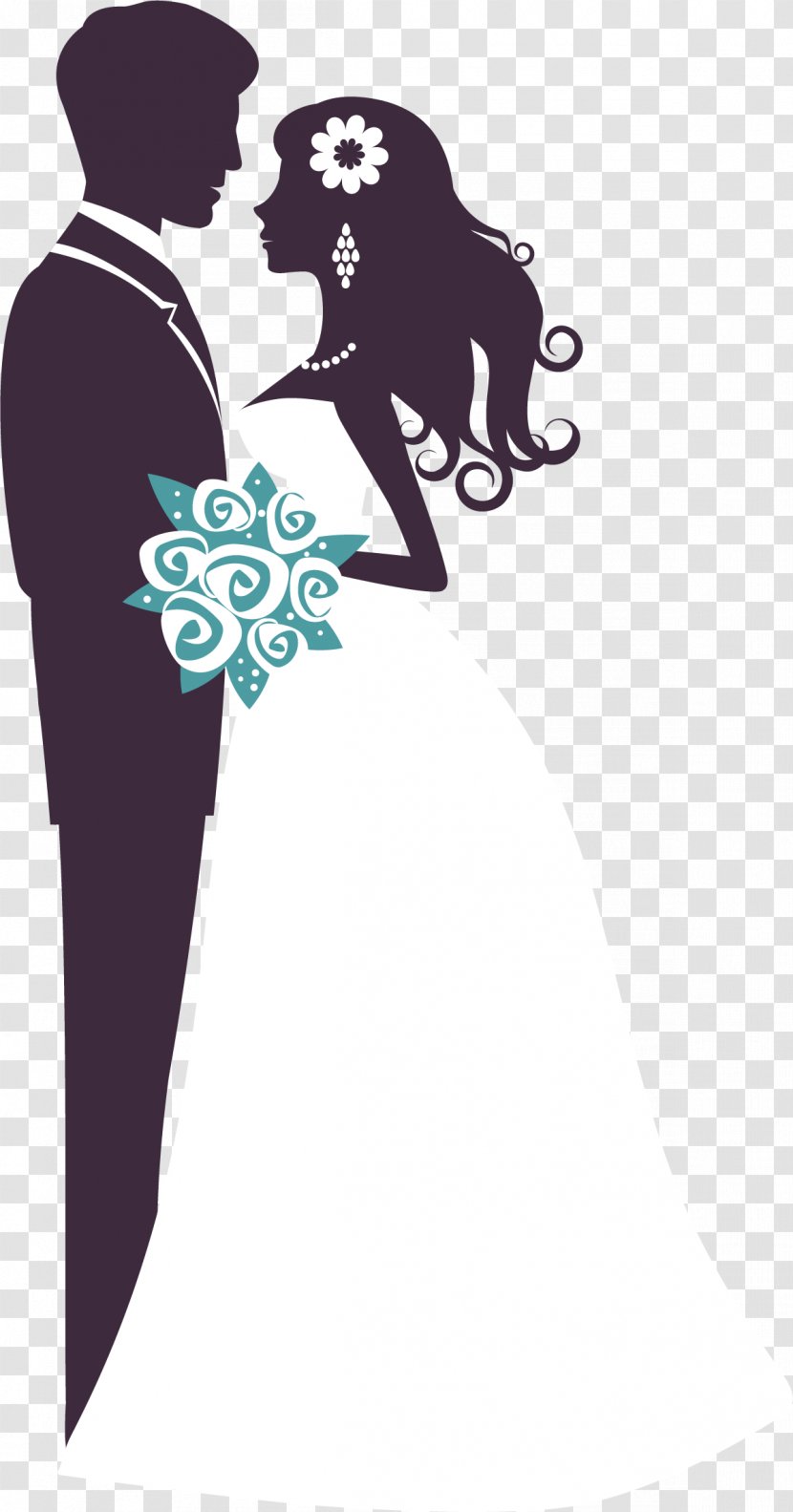 Woman Bridegroom Wedding - Dress - Hand Drawn Married Men And Women Transparent PNG