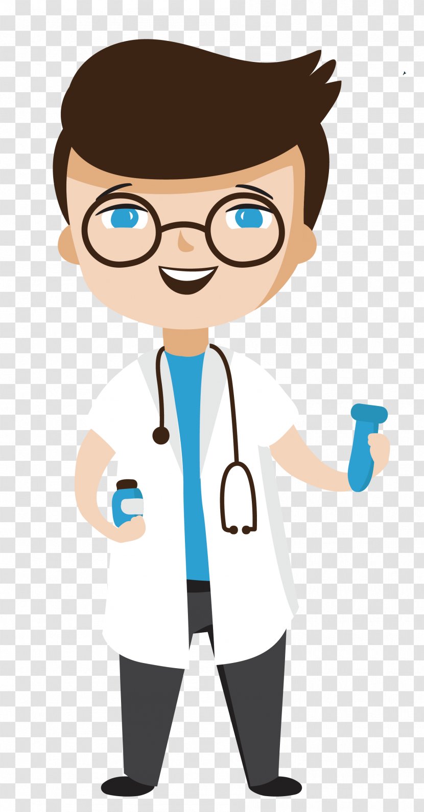 Cartoon Physician Illustration - Human Behavior - Happy Doctor Transparent PNG