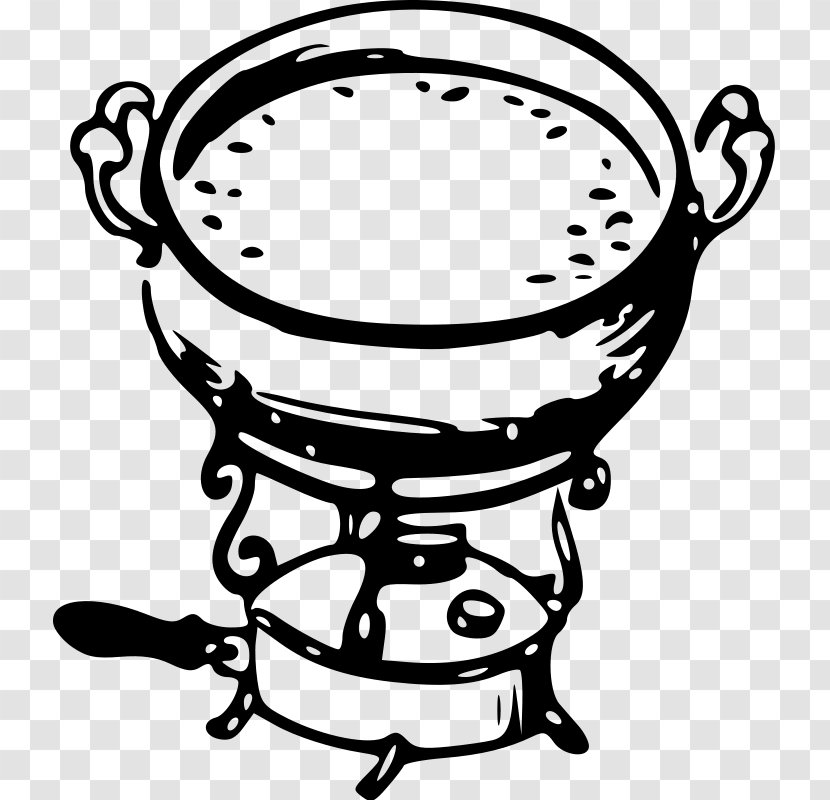 Fondue Swiss Cuisine Olla Chocolate Clip Art - Monochrome Photography Transparent PNG