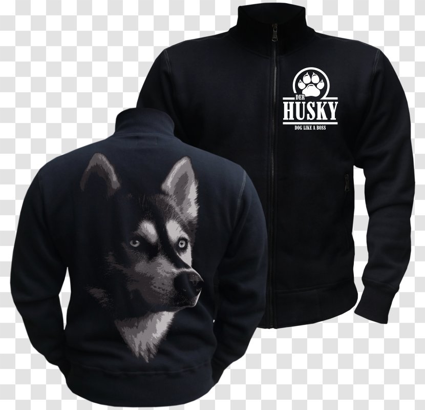 Hoodie T-shirt Odin Jacket Overcoat - Husky SiBERIAN Transparent PNG