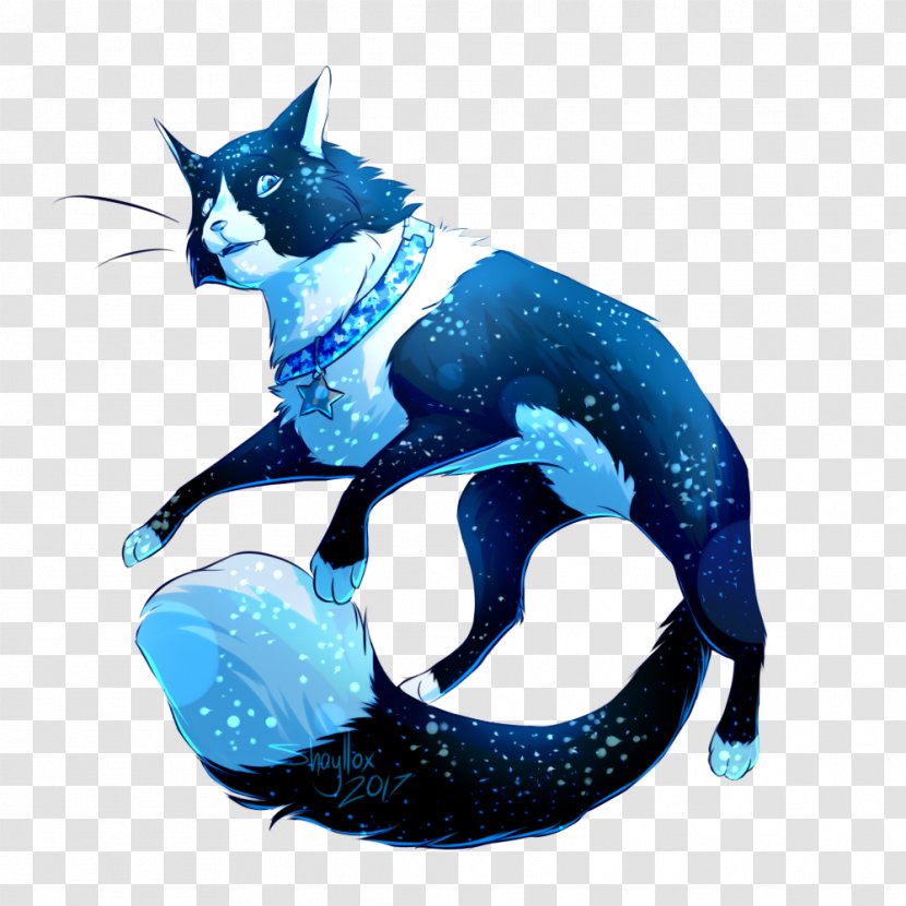 Cat Cobalt Blue Tail - Starry Sky Transparent PNG