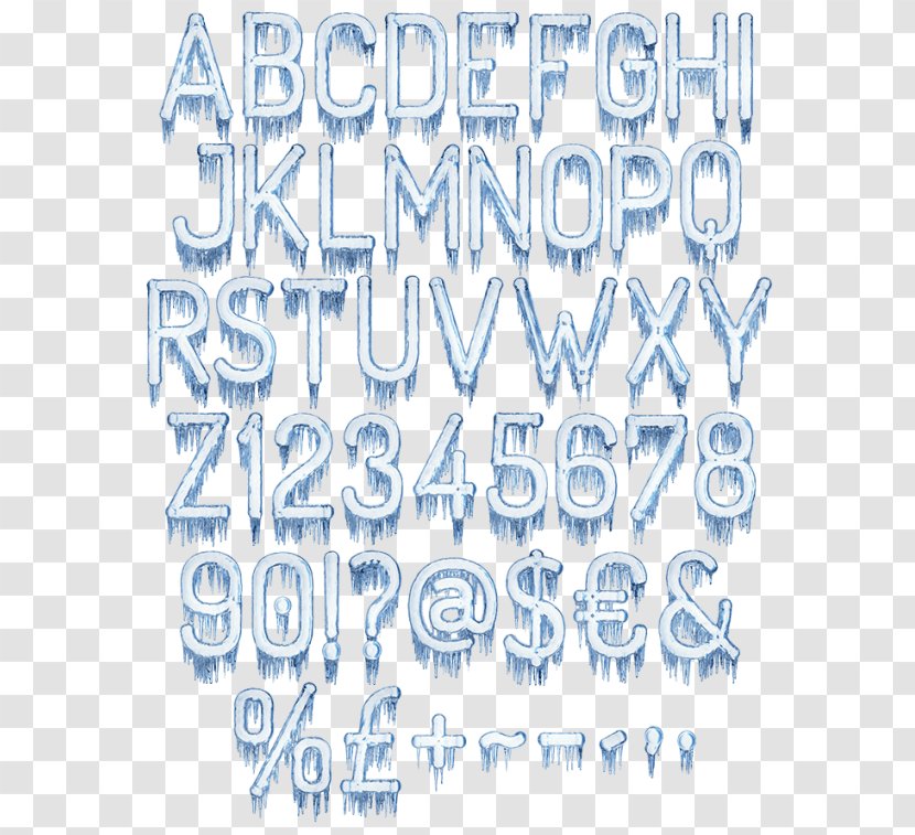Melting Typeface Typography Font - Snowmelt - Ice Transparent PNG