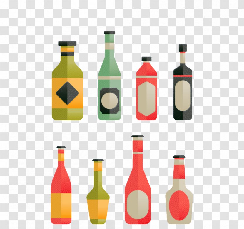 Beer Distilled Beverage Glass Bottle - Plastic - Cartoon Bottles Transparent PNG