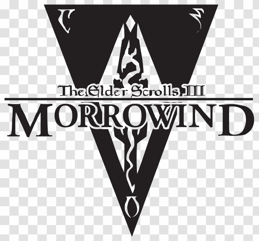 The Elder Scrolls III: Morrowind Logo Online: Graphics Design - Black And White - Oblivion Icon Transparent PNG