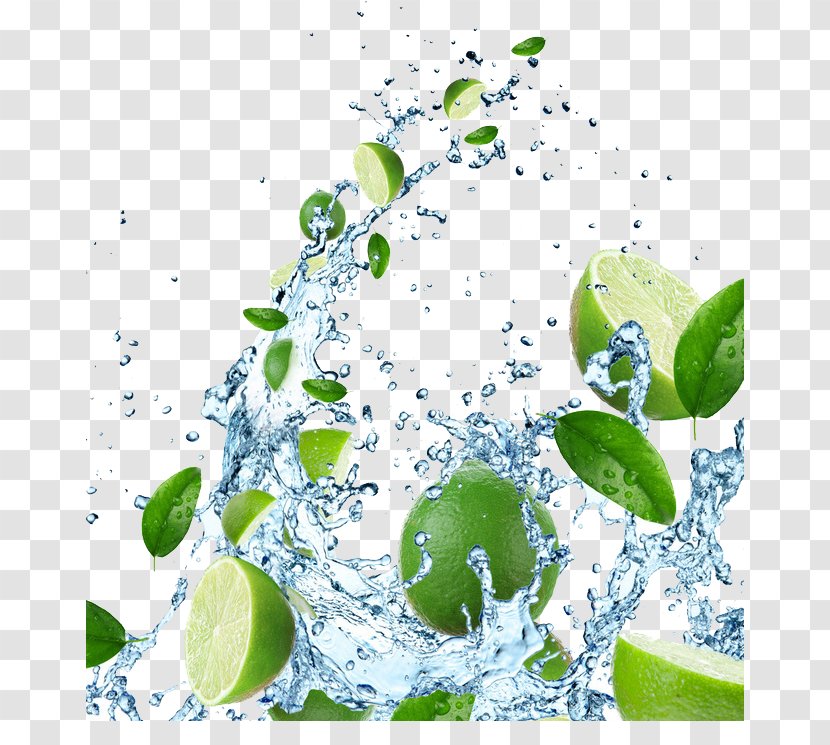 Lemon Stock Photography Aguas Frescas Lime Water - Green - Spray Transparent PNG