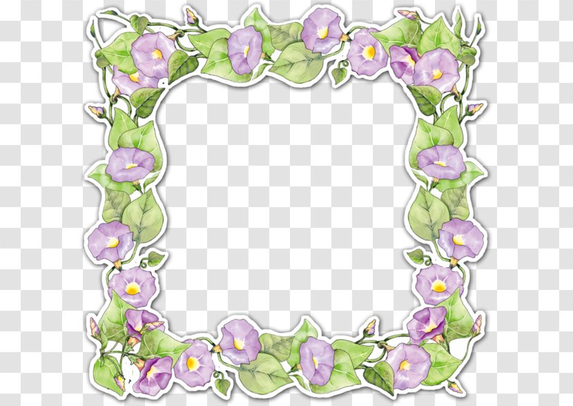 Purple Floral Design Picture Frame - Silhouette - Trumpet Transparent PNG