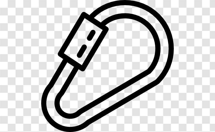 Tool Carabiner Clip Art - Black And White Transparent PNG