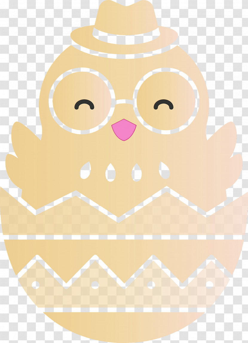 White Pink Yellow Owl Pattern Transparent PNG