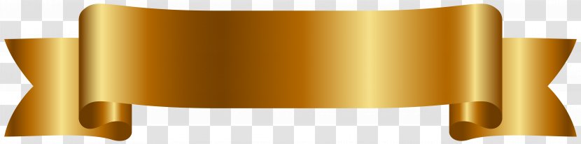 Web Banner Ribbon Clip Art - Brass - Golden Cliparts Transparent PNG