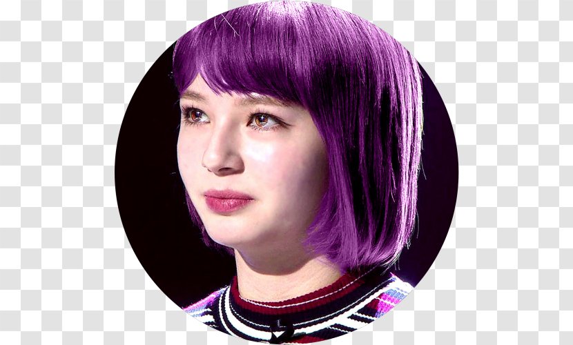 Shannon Black Hair Coloring Bangs Asymmetric Cut - Purple Transparent PNG