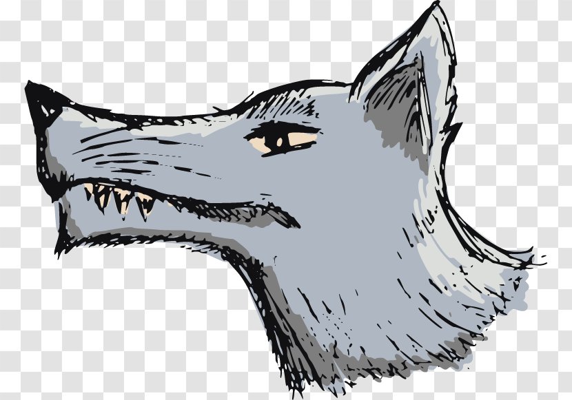 Gray Wolf Drawing Illustration - Royaltyfree - Decorative Pattern Vector Material Free Buckle Transparent PNG