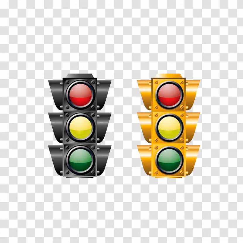 Traffic Light Euclidean Vector Illustration - Yellow - Different Colors Of Lights Effect Diagram Transparent PNG